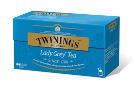 Čierny čaj, 25x2 g, TWININGS "Lady grey"